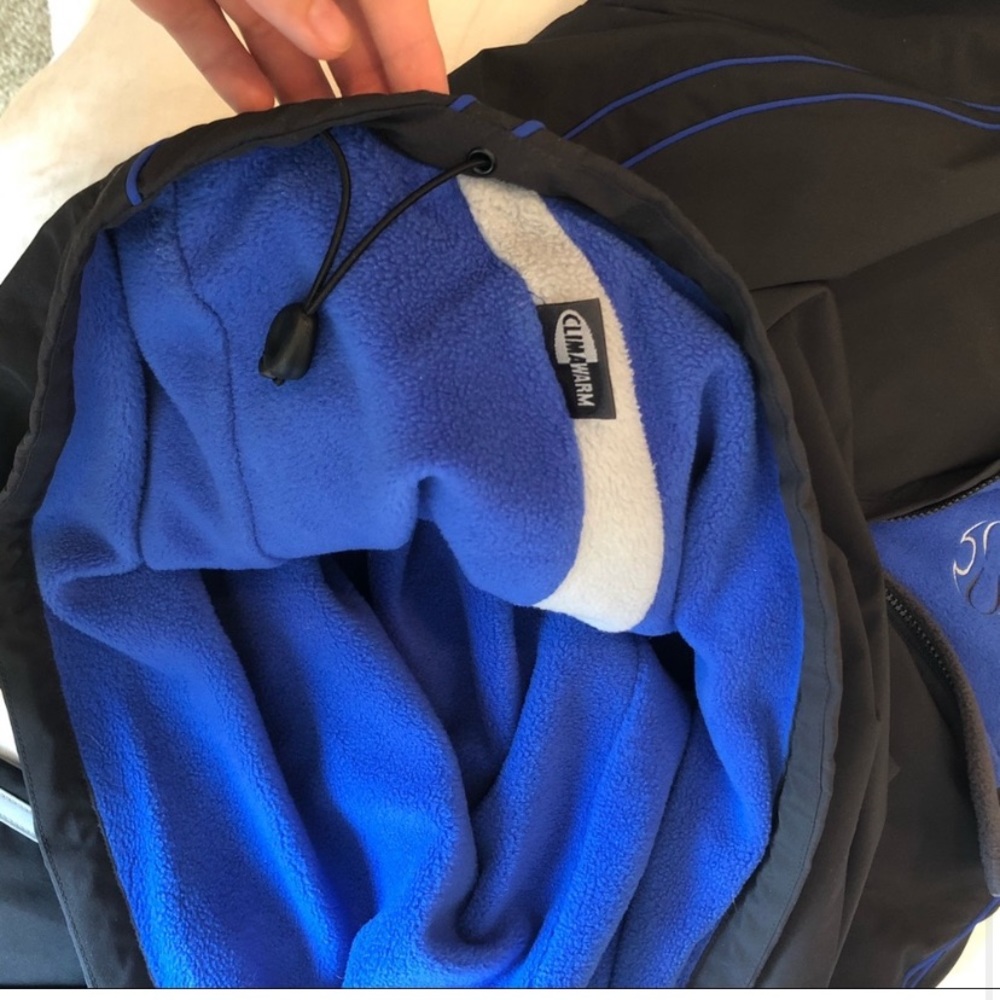Adidas Black Blue Quarter Zip Shell & Fleece - Picture 7 of 8